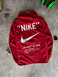 Куртка чоловіча вітровка Nike Off White демісезонна з капюшоном весна осінь червона Туреччина, фото 4