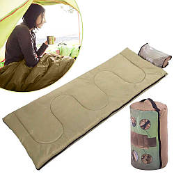 Армійський спальний мішок від +10 до +25 SY-4840, Оливковий (185х75 см) з підголівником/Польник туристичний