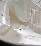 Срібне кольє з кубічним цирконієм покрите родієм, фото 5