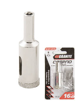 Свердло трубчасте GRANITE з алмазним напиленням для скла та плитки 16 мм 2-01-216