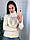 Жіночий теплий светр із красивим малюнком.Виробництво Туреччина, білий NB 7053, фото 2