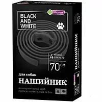 Нашийник для собак Vitomax Black and White від бліх і кліщів, 70 см (чорний)