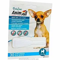 Капли AnimAll VetLine Spot-On - Противопаразитарные для собак весом 1,5-4 кг