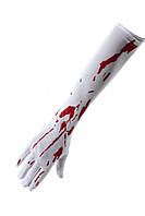 Перчатки Bloody Хэллоуин белые окровавленные для тематических вечеринок