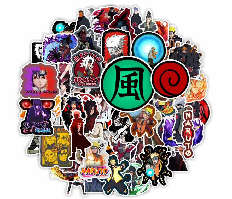 Набір вінілових наклейок стикерів Наруто Naruto No4 Аніме Стикербомбінг на автотелефон ноутбук стіну 70 шт.