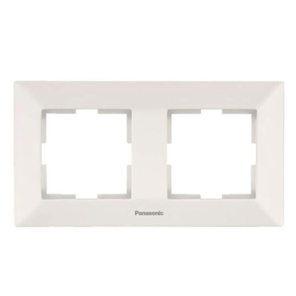 Рамка Panasonic Arkedia Slim подвійна, горизонтальна, кремова, фото 1