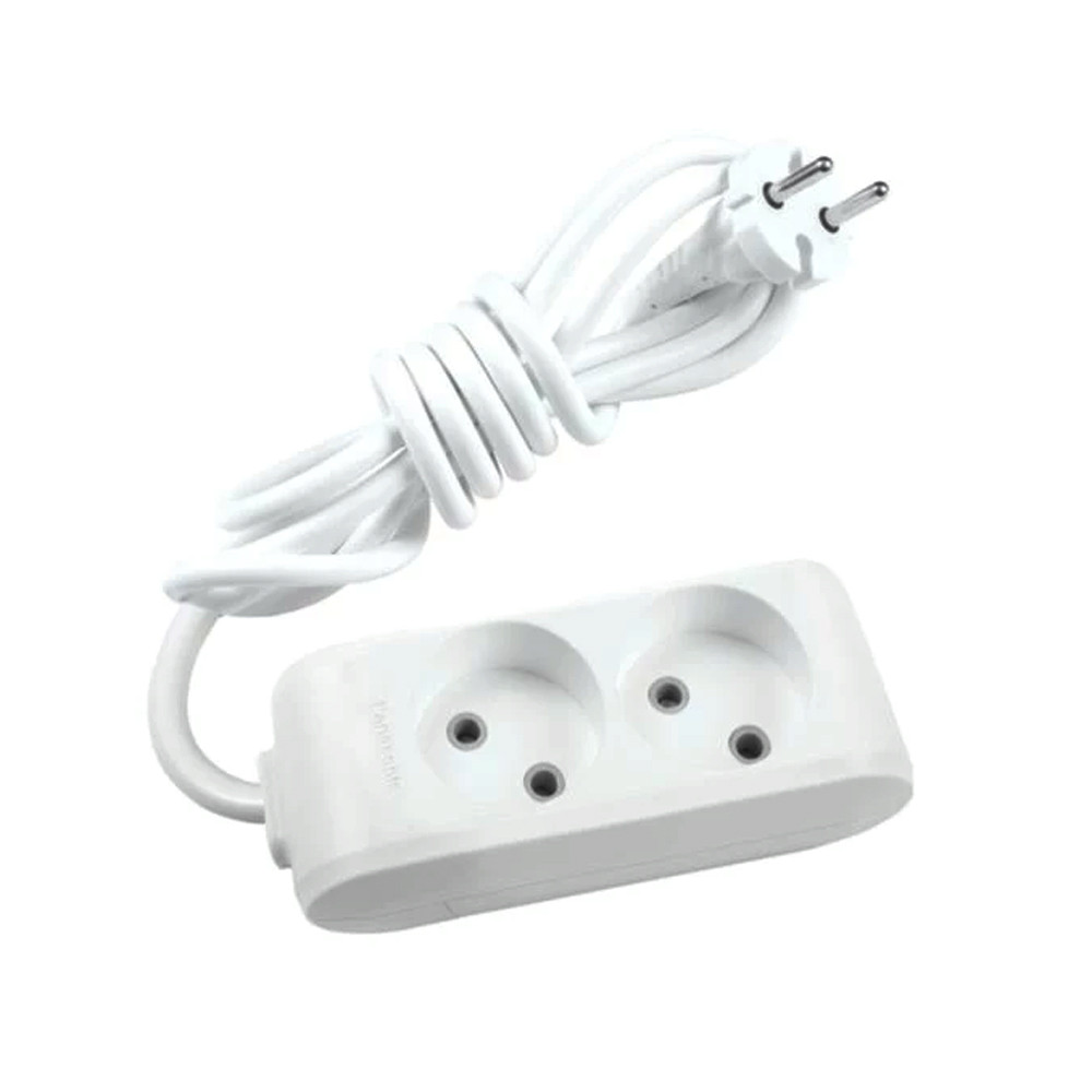 Подовжувач Panasonic X-tendia 2 гнізда, 2 м, з захистними шторками, сірий, фото 1