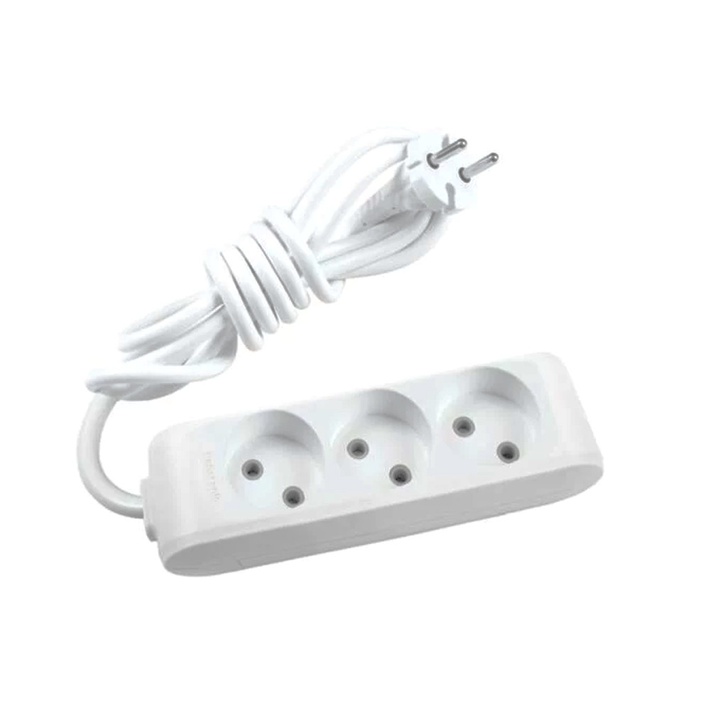 Подовжувач Panasonic X-tendia 3 гнізда, 2 м, з захистними шторками, сірий, фото 1