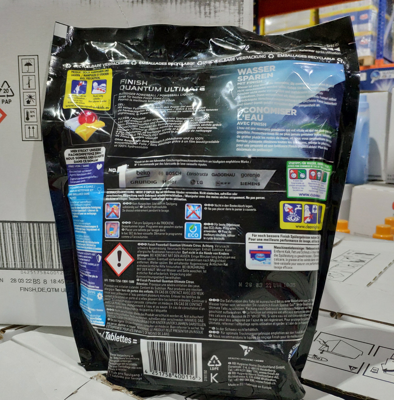 Капсулы для посудомойки Finish Quantum Ultimate Lemon Германия 45 ...