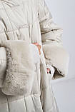 Зимове пальто на верблюжій шерсті lora duvetti великих розмірів 50, фото 2