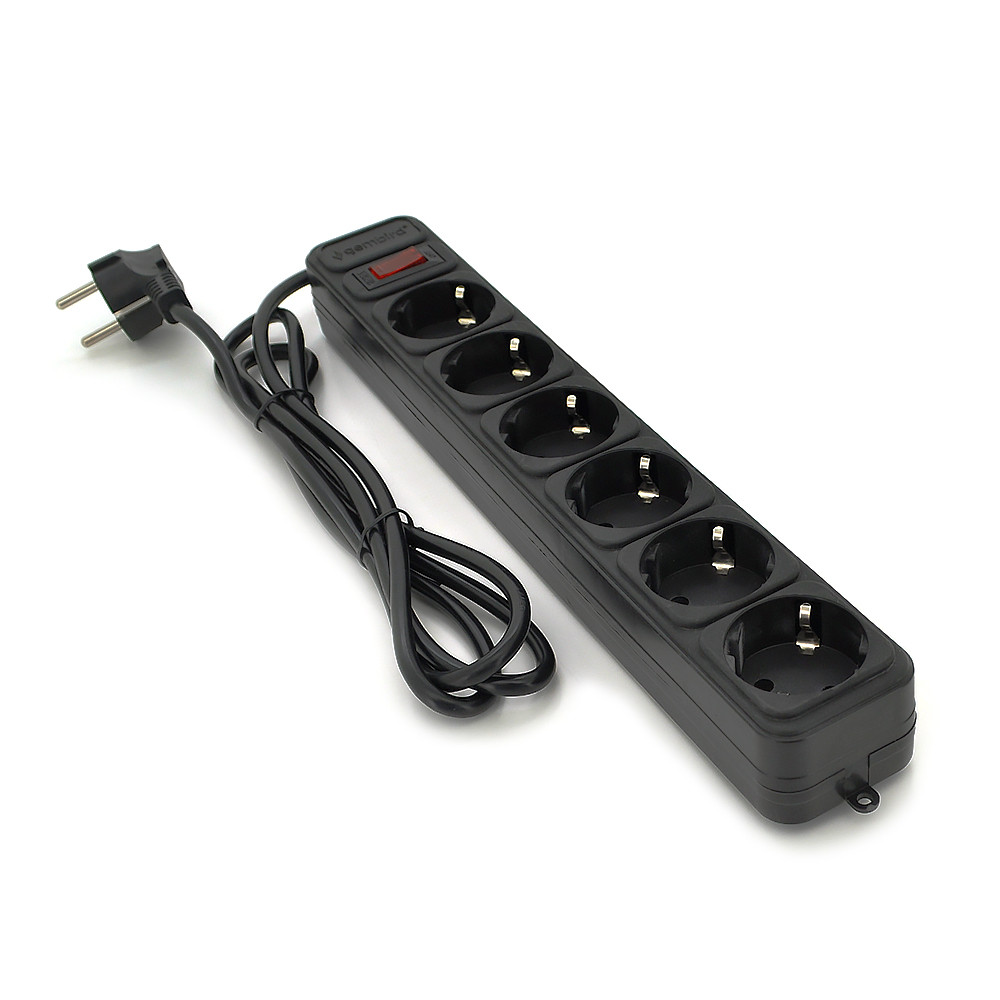 Мережевий подовжувач Gembird SP6, 220В 10А, 6 розеток, 3 м, Black, Q30, фото 1