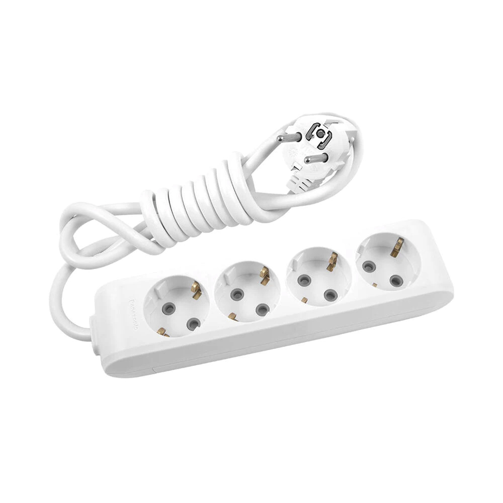 Подовжувач Panasonic X-tendia із заземленням 4 гнізда, 5 м, з захистними шторками, сірий, фото 1