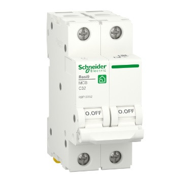 Автоматичний вимикач змінного струму  Schneider RESI9 32А, 2P, крива, 6кА, фото 1