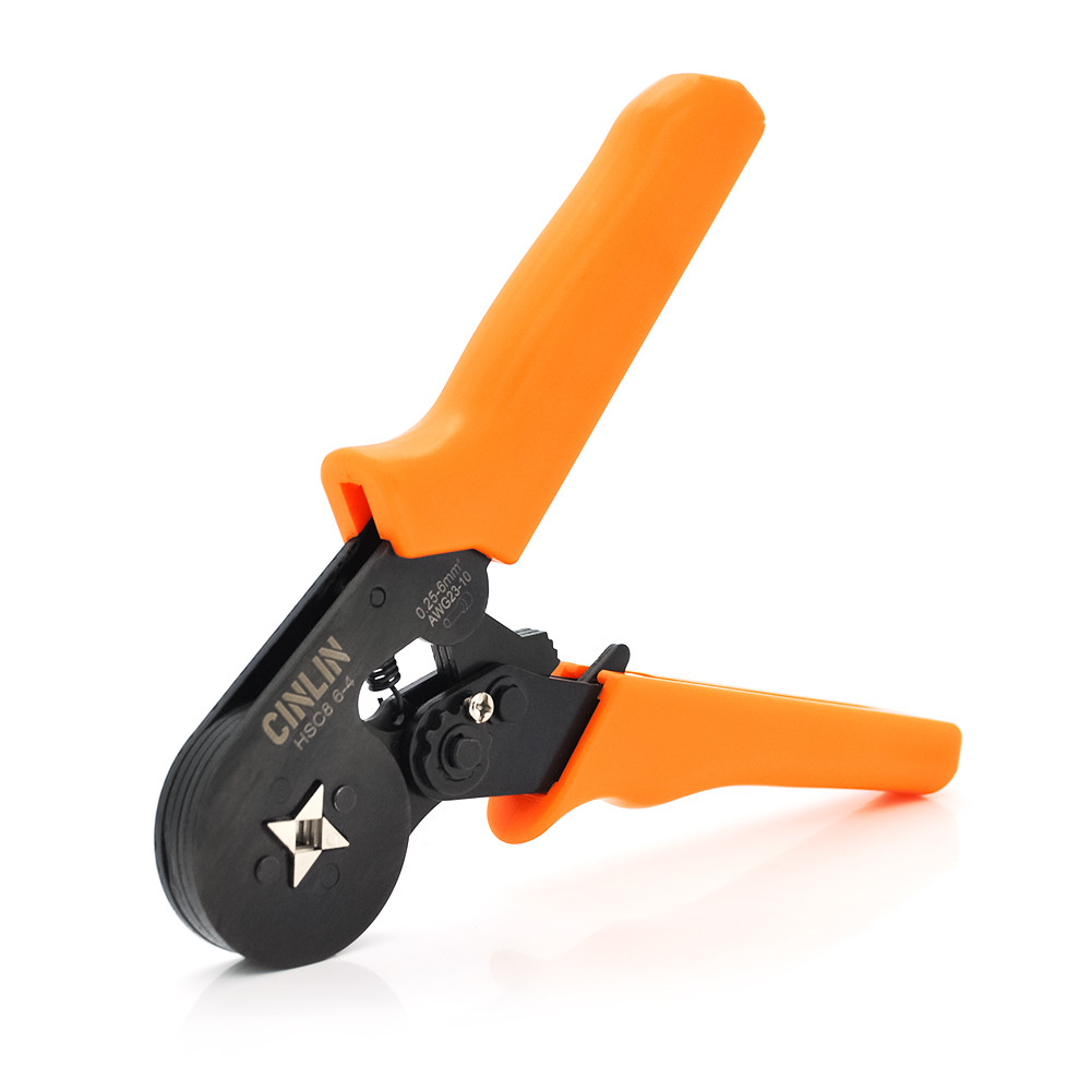 Крімпер CINLINELE HCS8 6-4 для обтиску кабельного накінечника, orange + набір кабельних наконечників (VE0508, VE7508, VE1008,, фото 1