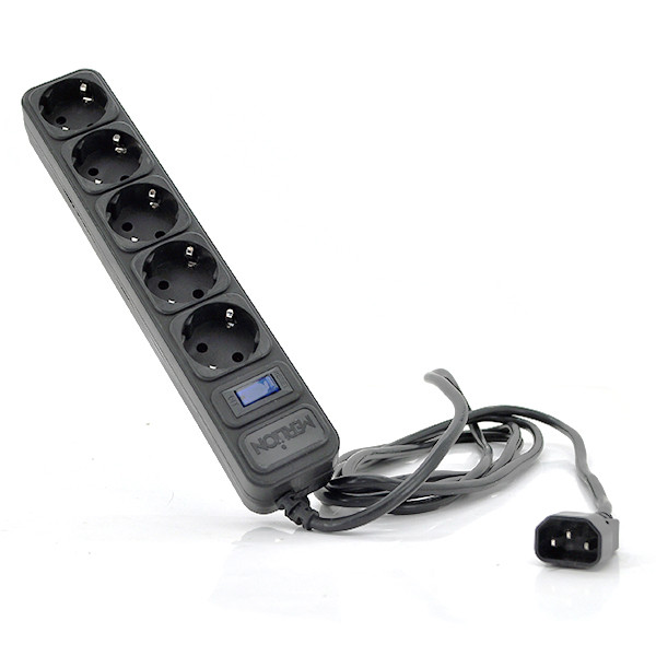 Мережевий подовжувач MERLION UPS B530, 220В 10А, 5 розеток, 3,0 м, переріз 3х0,75мм, чорний Q50, фото 1