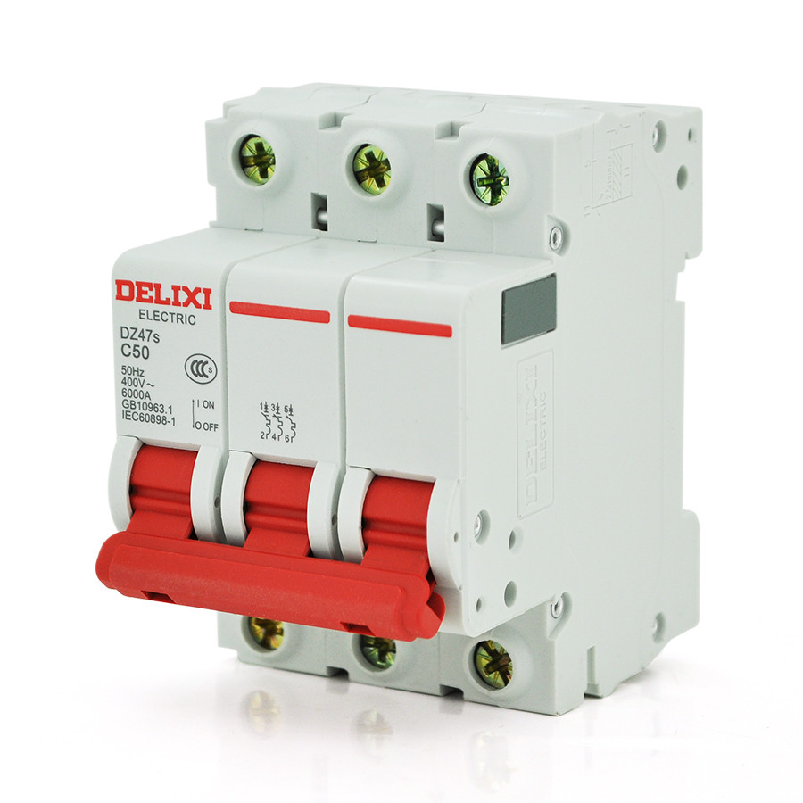 Автоматичний вимикач змінного струму Delixi HDBE DZ47S 3P/50A, 400V, фото 1
