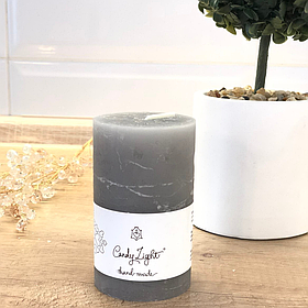 Свічка-циліндр 10 см парафінова сіра горіння 30 годин