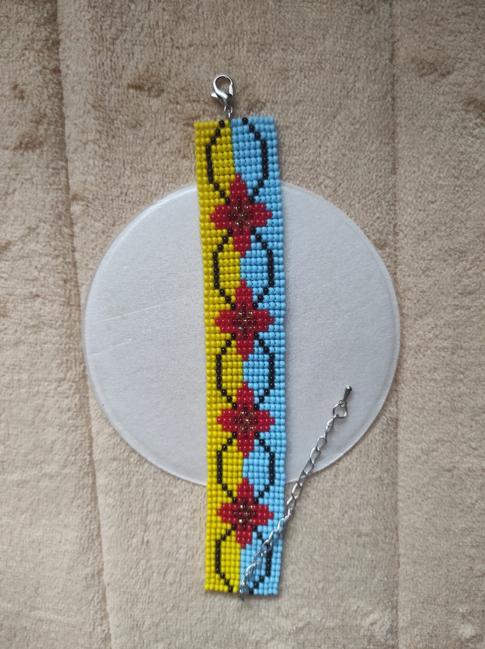 Патріотичний браслет ручної роботи з бісеру НЕ СТАНОК, фото 1