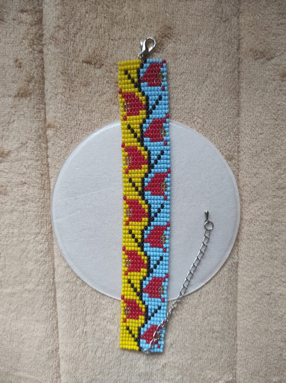Патріотичний браслет ручної роботи з бісеру НЕ СТАНОК, фото 1