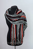 Теплий жіночий шарф у смужку