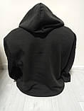 Утеплений чоловічий спортивний костюм на флісі Туреччина 44-54 розміри двійка куртка та штани чорний, фото 2