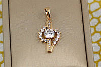 Кулон Xuping Jewelry скрипковий ключ із білим каменем усередині 2.2 см золотистий