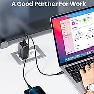 МЗП для швидкої зарядки UGREEN 65W GaN Fast Charger 2Type-C + 1USB (темно-сірий) CD244, фото 2