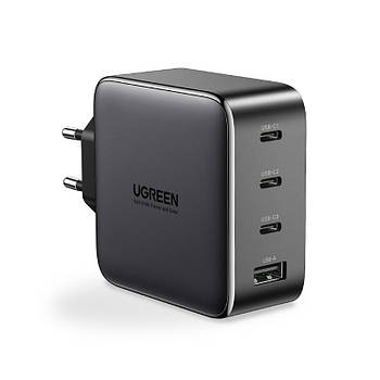 МЗП для швидкої зарядки UGREEN 100W GaN Fast Charger 3 Type-C + 1 USB (темно-сірий) CD226