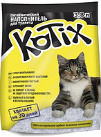 Наповнювач силікагелевий для котячого туалету Kotix L, що вбирає, 3,8л (1,6 кг)