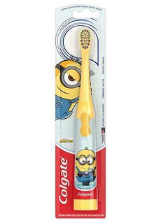 Електрична дитяча зубна щітка на батарейках "Colgate" Minions Міньйон незнімна насадка TP0022-3