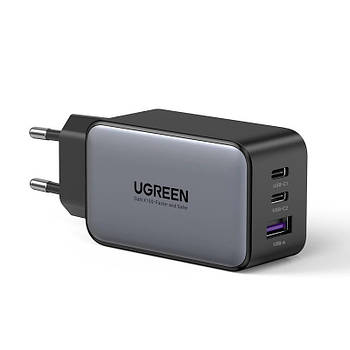 МЗП для швидкої зарядки UGREEN 65W GaN Fast Charger 2Type-C + 1USB (темно-сірий) CD244