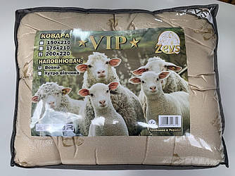 Ковдра Овеча вовна зима євро розмір 200х220 см ТМ "ZEVS" VIP  Wool