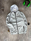 Куртка чоловіча вітровка Nike демісезонна з капюшоном весна осінь сіра з капюшоном, фото 3