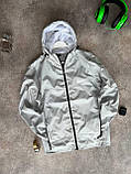 Куртка чоловіча вітровка Nike демісезонна з капюшоном весна осінь сіра з капюшоном, фото 5
