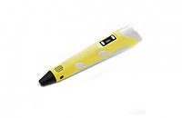 3D-ручка 3D Pen-2 з дисплеєм, блоком живлення та набором пластику, жовта