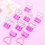 Біндер металевий рожевий Серце, фото 2