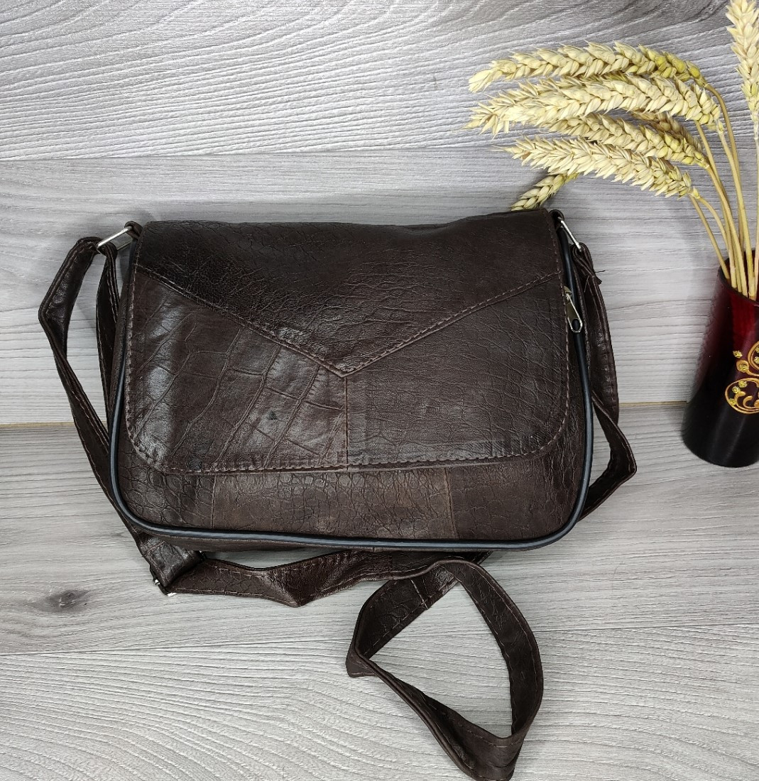Оригинальная Женская Сумка Кросс-боди, Коричневая Натуральная Кожа, с ...