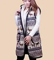 Жилетка-пальто из овечьей шерсти женская "Марселлет" XL