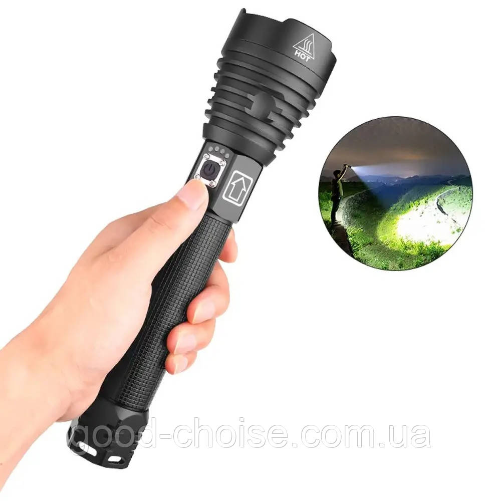 Ліхтарик ручний BL 601 P90 + USB CHARGE / Ліхтар туристичний із зумом, фото 1