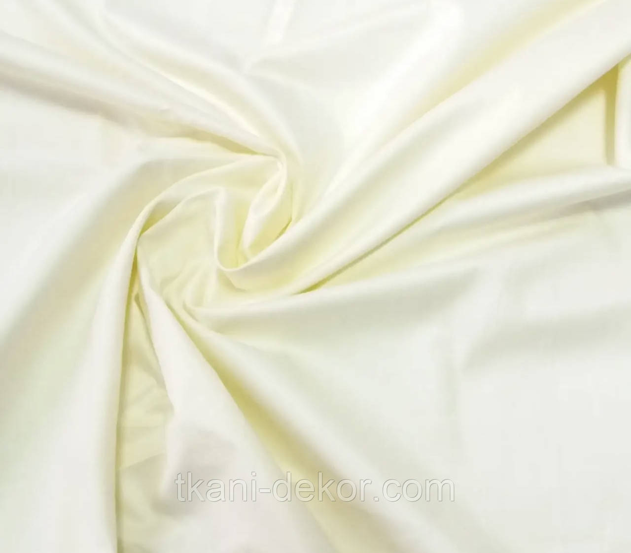 Сатин (хлопкова тканина) ваніль однотон, фото 1