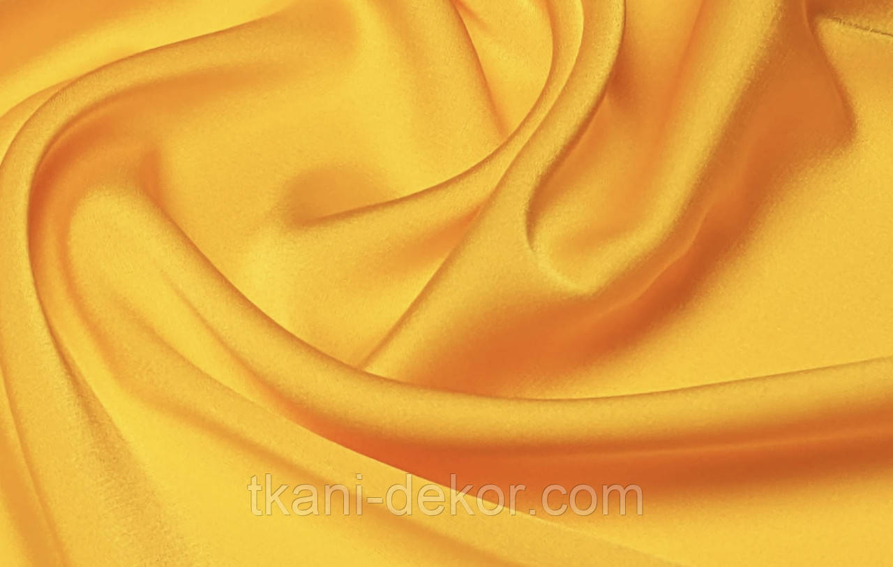 Сатин (бавовняна тканина) яскраво - жовтий однотон( 0,25*160), фото 1