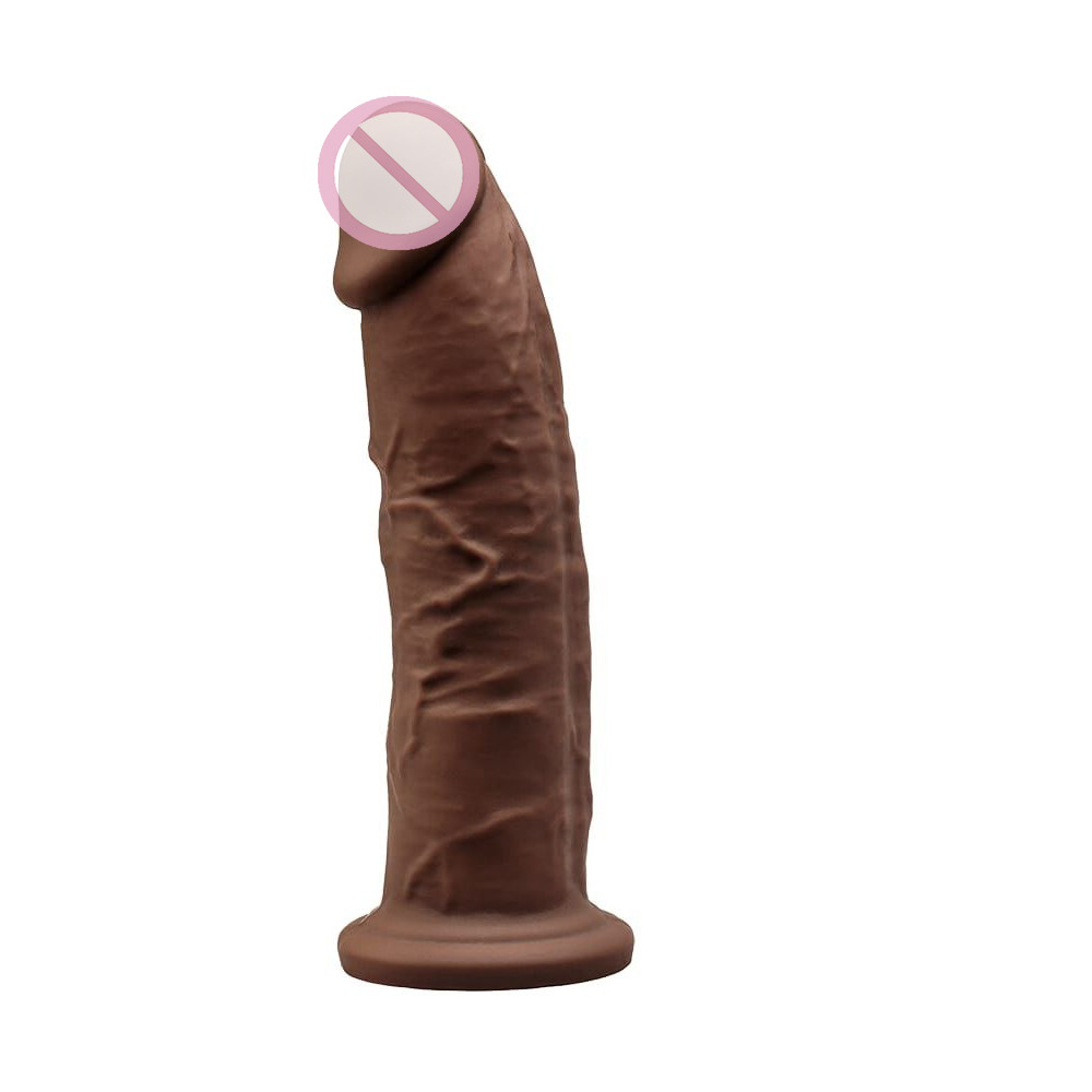 Фалоїмітатор реалістичний із мошоком на присоску SilexD Henry Brown (MODEL 2 size 7,5in), діаметр 4,8 см