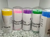 Микроброши для ресниц, одноразовые аппликаторы ультратонкие, 100 шт, фиолетовый