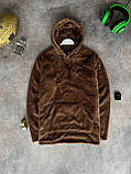 Худі чоловіче Nike плюшеве коричневе тепле м'яка кофта плюш із капюшоном молодіжна, фото 4