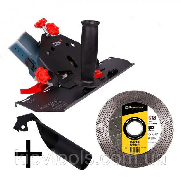 Комплект Насадка Mechanic Slider 45* на УШМ 125 Мм для Чистого Реза Под ...