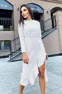 Модне вечірнє плаття-міді, біле