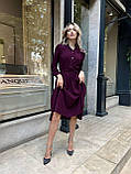 Вельветове плаття міді з поясом марсала, фото 3