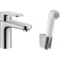 Смеситель hansgrohe Vernis Blend для раковины с гигиеническим душем 71215000