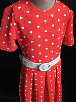 Красные платья для девочек с коротким рукавом.