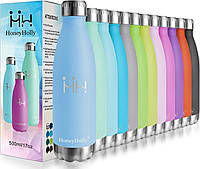 Бутылка для воды из нержавеющей стали HoneyHolly 750 мл Розовая